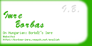 imre borbas business card